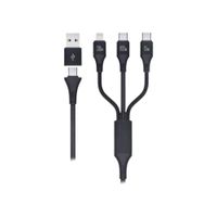 Cable Ldnio 100W USB-A + USB-C a USB-C x2 + Lightning 1.2M LC97UC