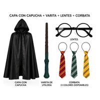 Pack Disfraz Mago 4 Piezas para Adulto Con Capa Talla S Halloween Fiesta Cosplay