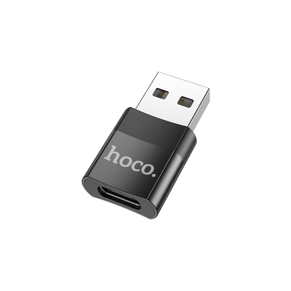 Adaptador Hoco USB-A Macho a USB-C Hembra USB 2.0 Negro UA17-62009