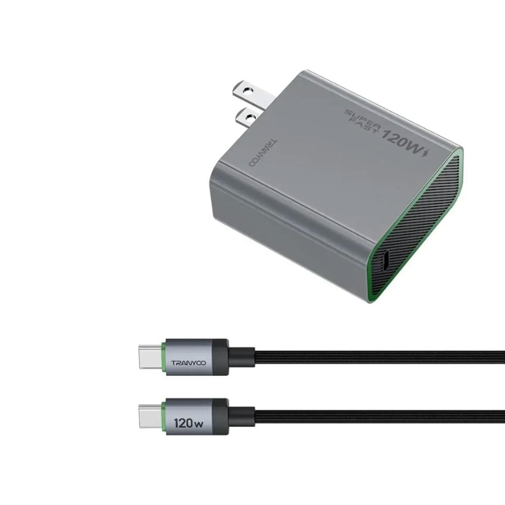 Cargador Con Cable Tranyoo US Standard USB-C a USB-C 120W 1M Negro T-US9C