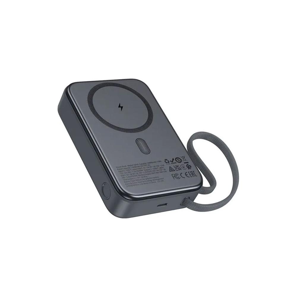 Power Bank Hoco Origen 20000mAh 45W PD Magnético con Cable Gris Metálico Q44A