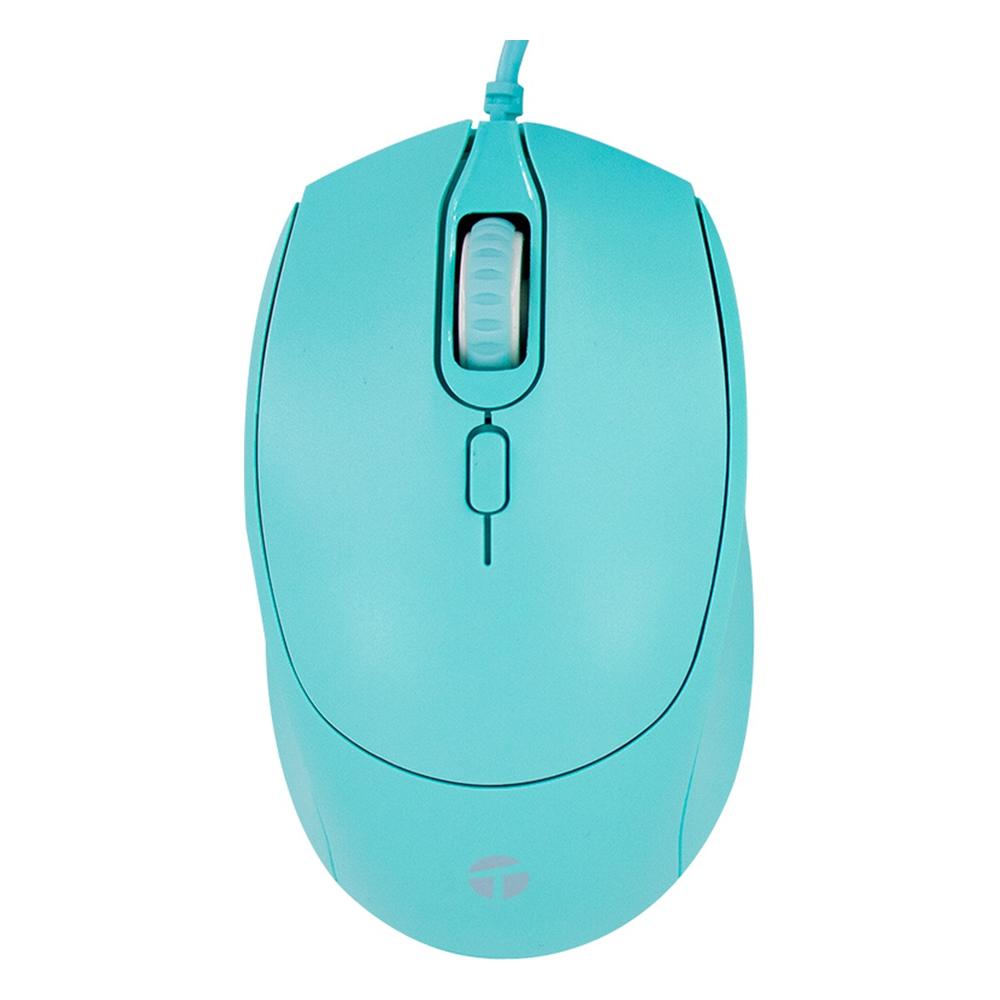 Mouse Alámbrico Teros TE-1227S USB 1600 DPI Verde Agua