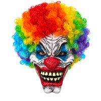 Máscara Látex Payaso con Cabello Arcoiris para Niños Halloween