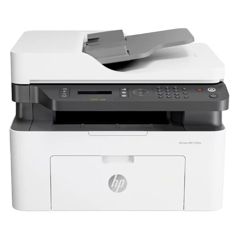 Impresora Multifuncional Láser HP Laser MFP 137fnw Monocromática Fax Wi-Fi Ethernet Blanco