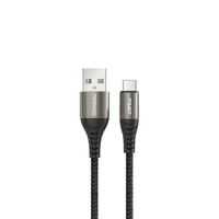 Cable Tranyoo USB-A a USB-C 5A Carga Rápida Trenzado Metálico Black T-S16C