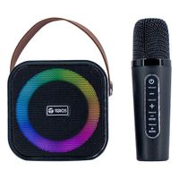 Parlante Bluetooth Karaoke Teros TE-6013N 10W con Micrófono Inalámbrico Luces RGB Negro