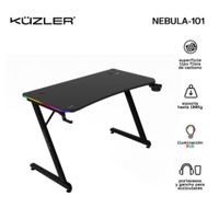 Escritorio Gamer con Luz RGB 120cm NEBULA-101 Kuzler Negro