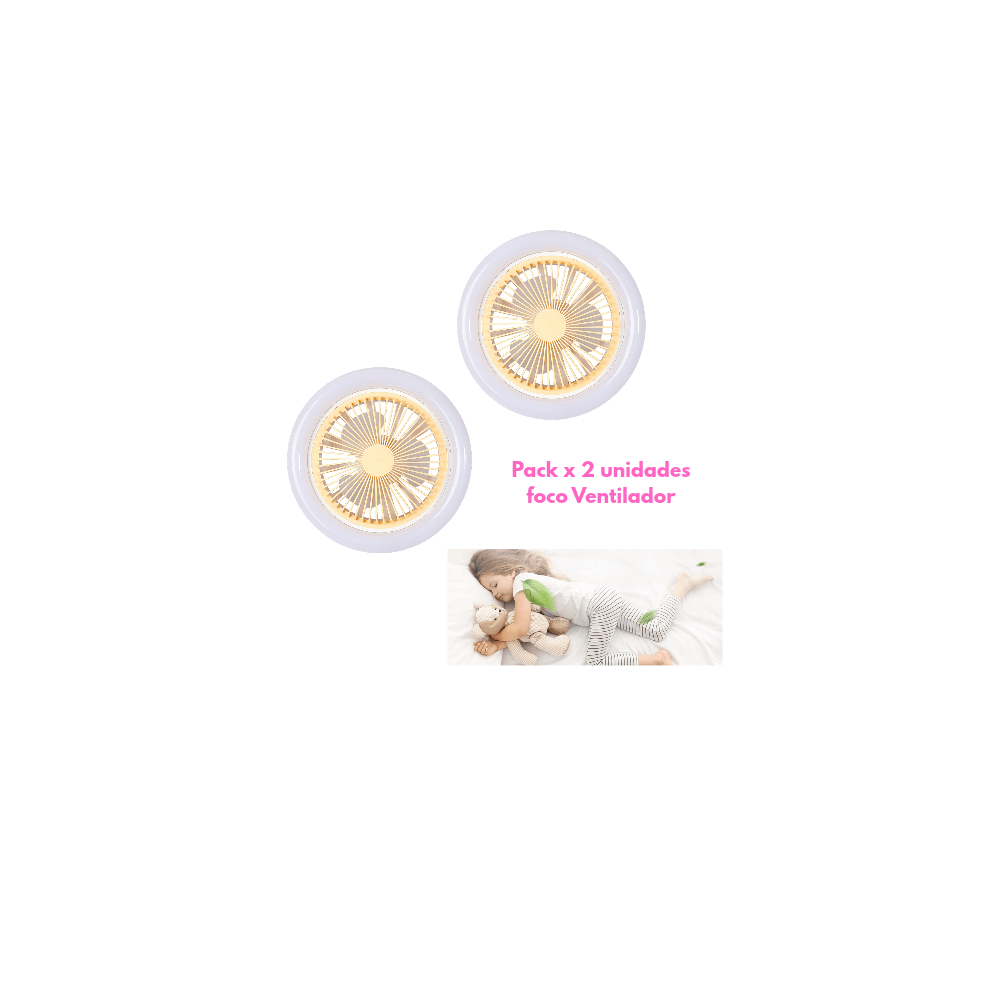 Ventilador Integrado y Control Remoto Pack x2