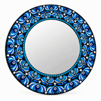 Espejo decorativo de pared Reya Mándala Turquesa 50 cm