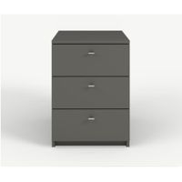 Velador Moderno Newyorki 3 Cajones Plomo RyR MUEBLES