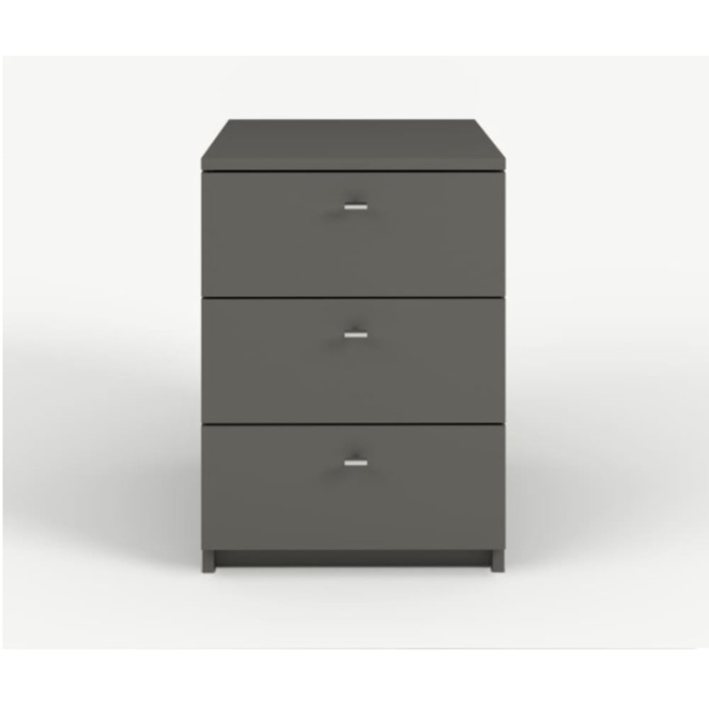 Velador Moderno Newyorki 3 Cajones Plomo RyR MUEBLES