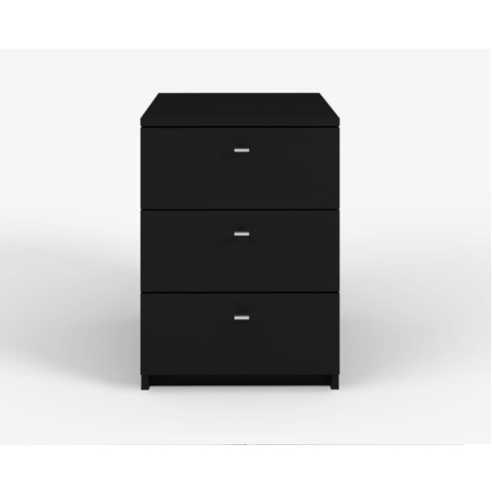 Velador Moderno Newyorki 3 Cajones Negro RyR MUEBLES
