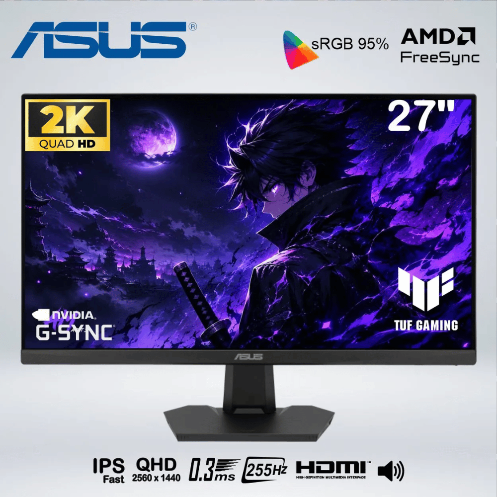 MONITOR ASUS TUF GAMING VG27AQME5F 27'' IPS FAST 2K 255Hz 00.3MS NVIDIA G-SYNC - AMD FreeSync
