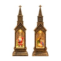 FAROL IGLESIA NAVIDENO CON LUCES LED - MODELO ALEATORIO
