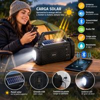 Radio Linterna Parlante Con Panel Solar Portatil Recargable