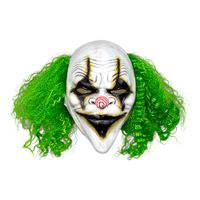 Máscara de Payaso con Cabello Verde Látex Halloween