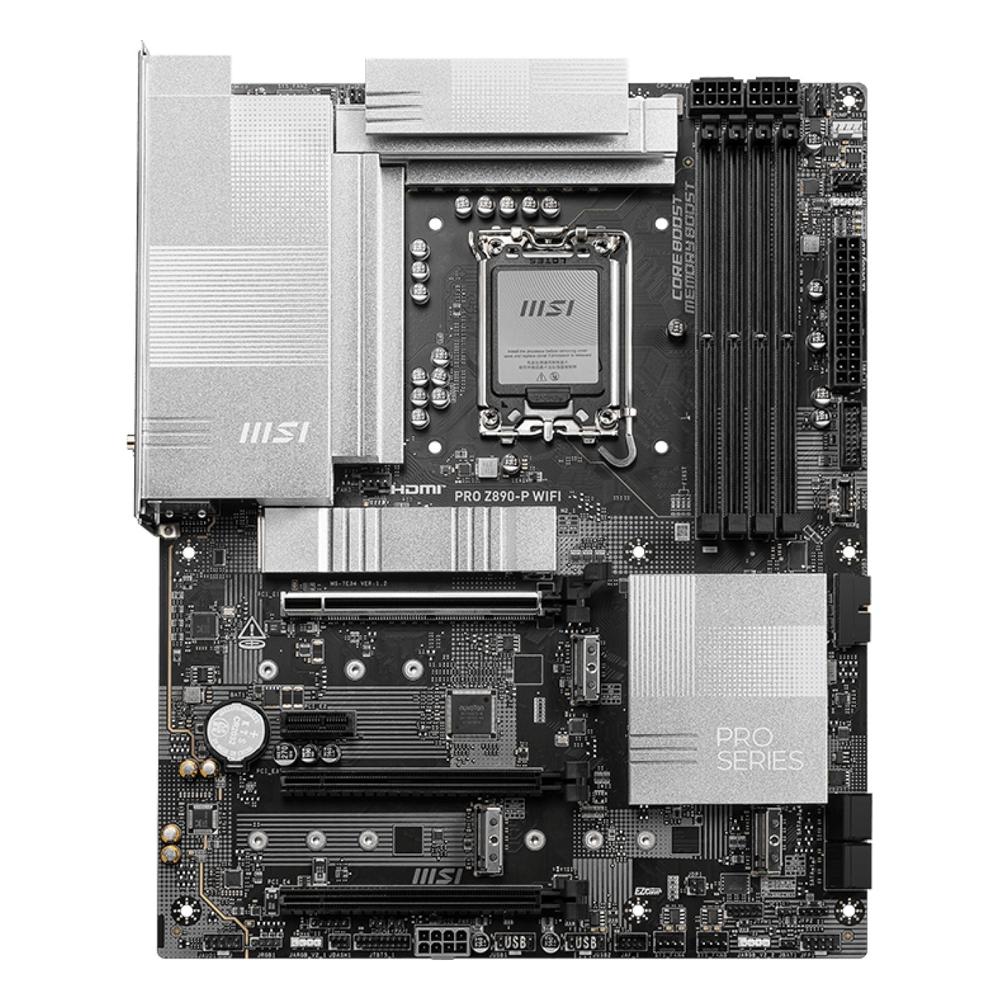 Placa Madre MSI PRO Z890-P WIFI LGA1851 DDR5 ATX Wi-Fi 7 Negra y Plateada