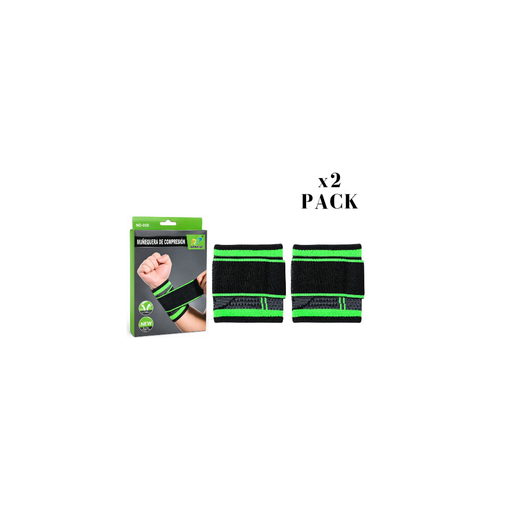 Pack x2 Muñequeras Deportivas Elásticas de Compresión