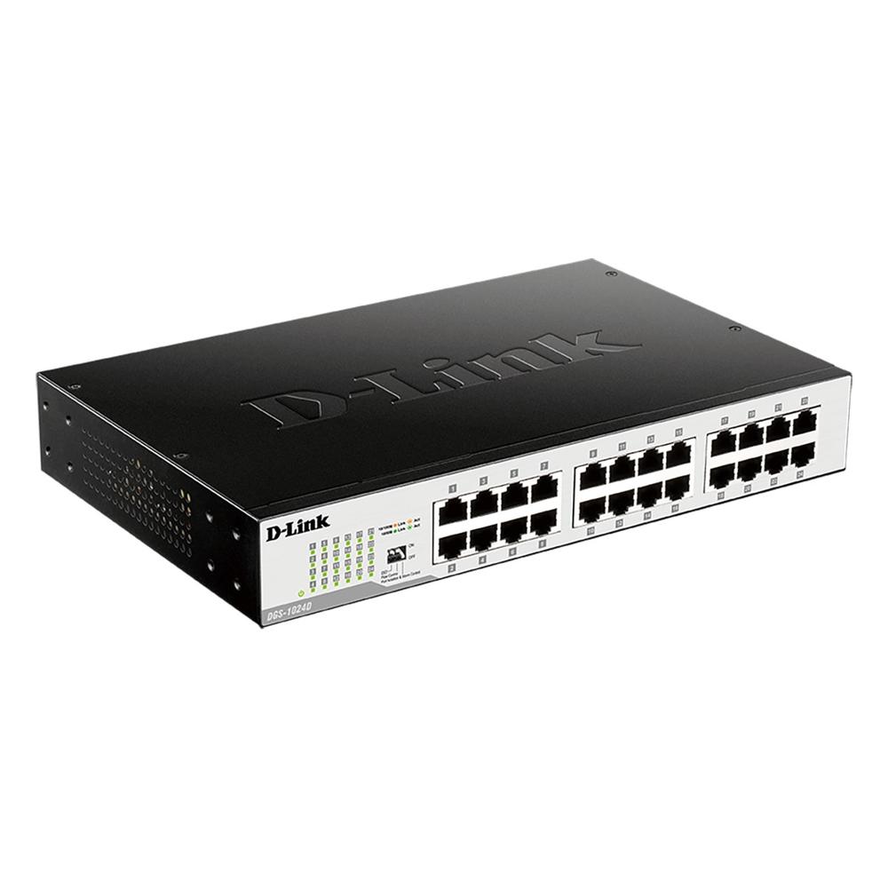Switch No Administrable D-Link DGS-1024D 24 Puertos Gigabit Metálico Negro