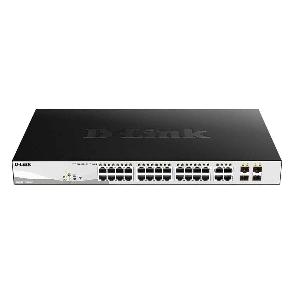 Switch Administrable D-Link DGS-1210-28MP 24 Puertos Gigabit PoE 370W 4 Combo SFP Negro