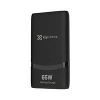 Cargador Pared Klip Xtreme PowerWall 65 Slim GaN 65W 2 USB-C Negro KMC-490