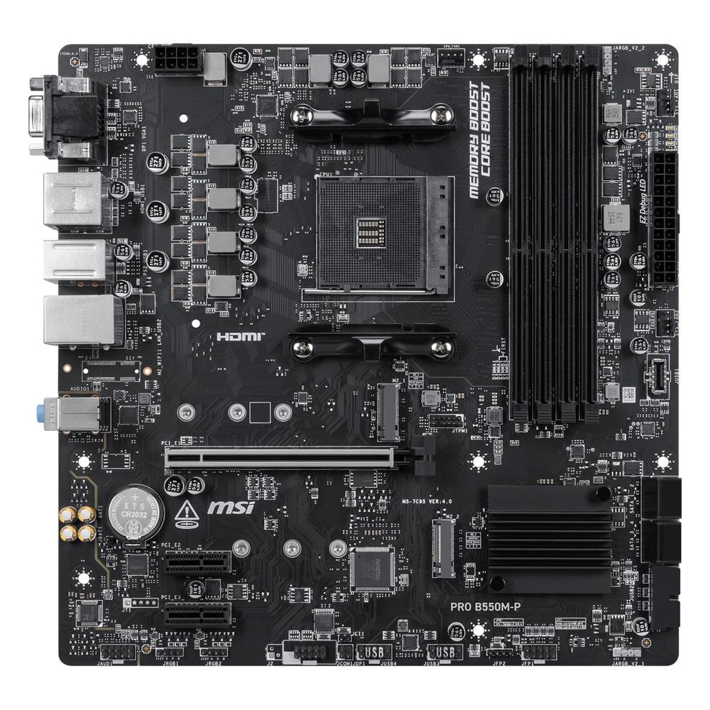 Placa Madre MSI PRO B550M-P AM4 DDR4 Micro ATX Negra