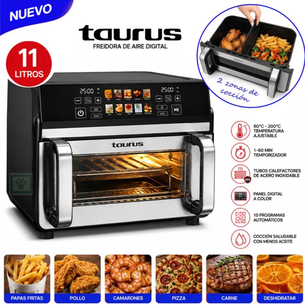 TAURUS FREIDORA DE AIRE DOUBLE AIR FRYER 11 LITROS