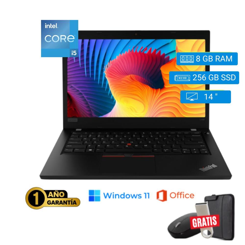 Laptop semi nueva Lenovo ThinkPad L490 Core i5 8va  8GB RAM 256GB SSD 14p. -Mouse -Funda - USB 64 GB