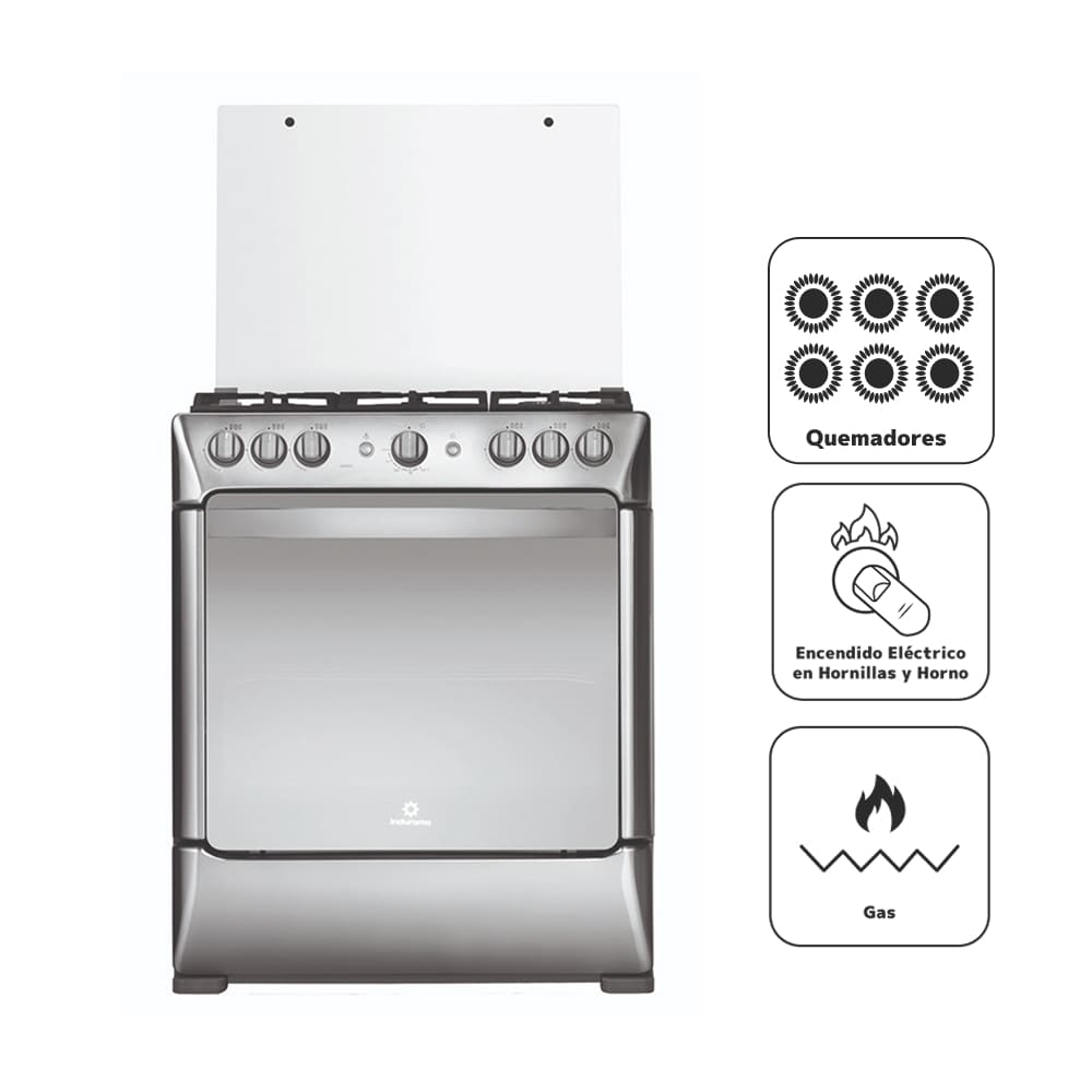 Cocina de Pie a Gas INDURAMA 6 Quemadores 30"" Parma Zafiro Croma