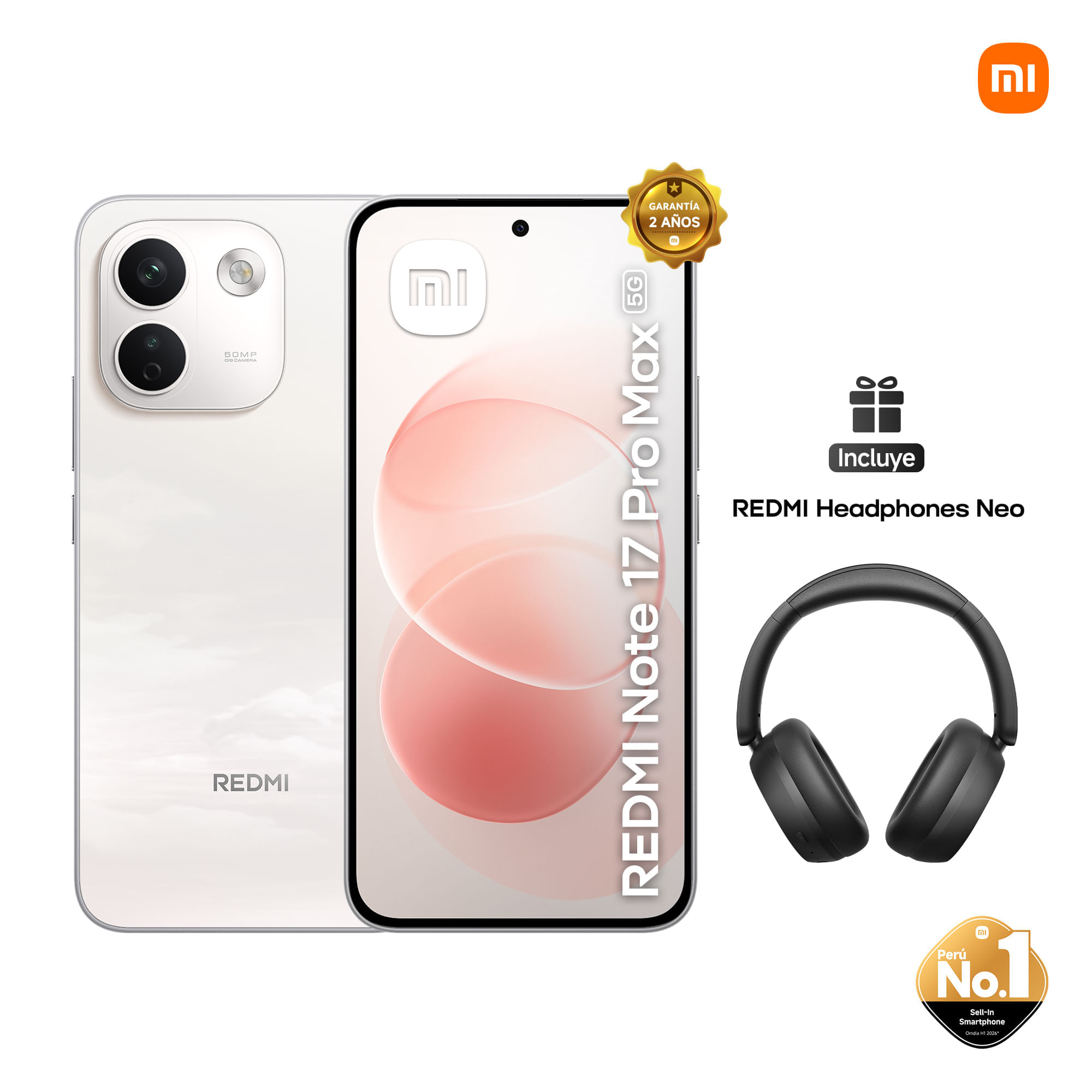 Smartphone XIAOMI Redmi Note 17 Pro Max 5G 6.8'' 8GB 256GB 50MP White