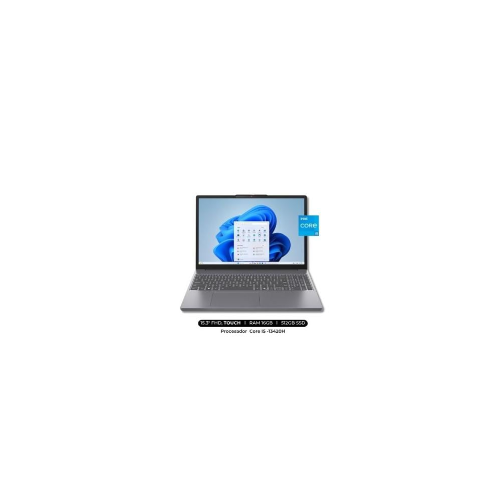 Laptop Lenovo Core I5 -13420H- RAM 16 GB - Disco 512 GB SSD - Pantall 15.3 FHD FreeDOS - (TOUCH)