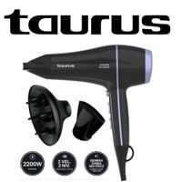 SECADORA DE CABELLO TAURUS 2200W COLOR NEGRO MOD ALIZE 2200 ION