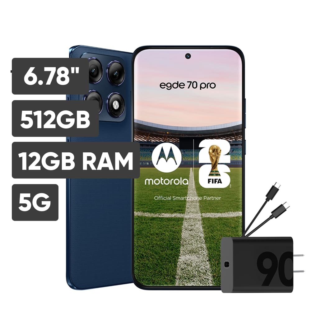 Smartphone MOTOROLA Edge 70 Pro 6.78"" 12GB 512GB 50 MP + 50 MP + 50 MP Azul