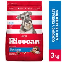 Alimento para Perro RICOCAN Adulto Pequeños Sabor Cordero y Cereales Bolsa 3Kg