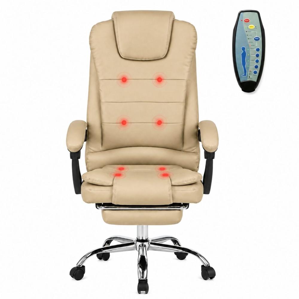Silla Gerencial Ergonómica Relax Pro 8 Vibromasajes - Beige