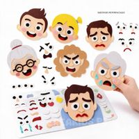 Tablero de Fieltro Infantil para Reconocer Emociones y Expresiones Faciales