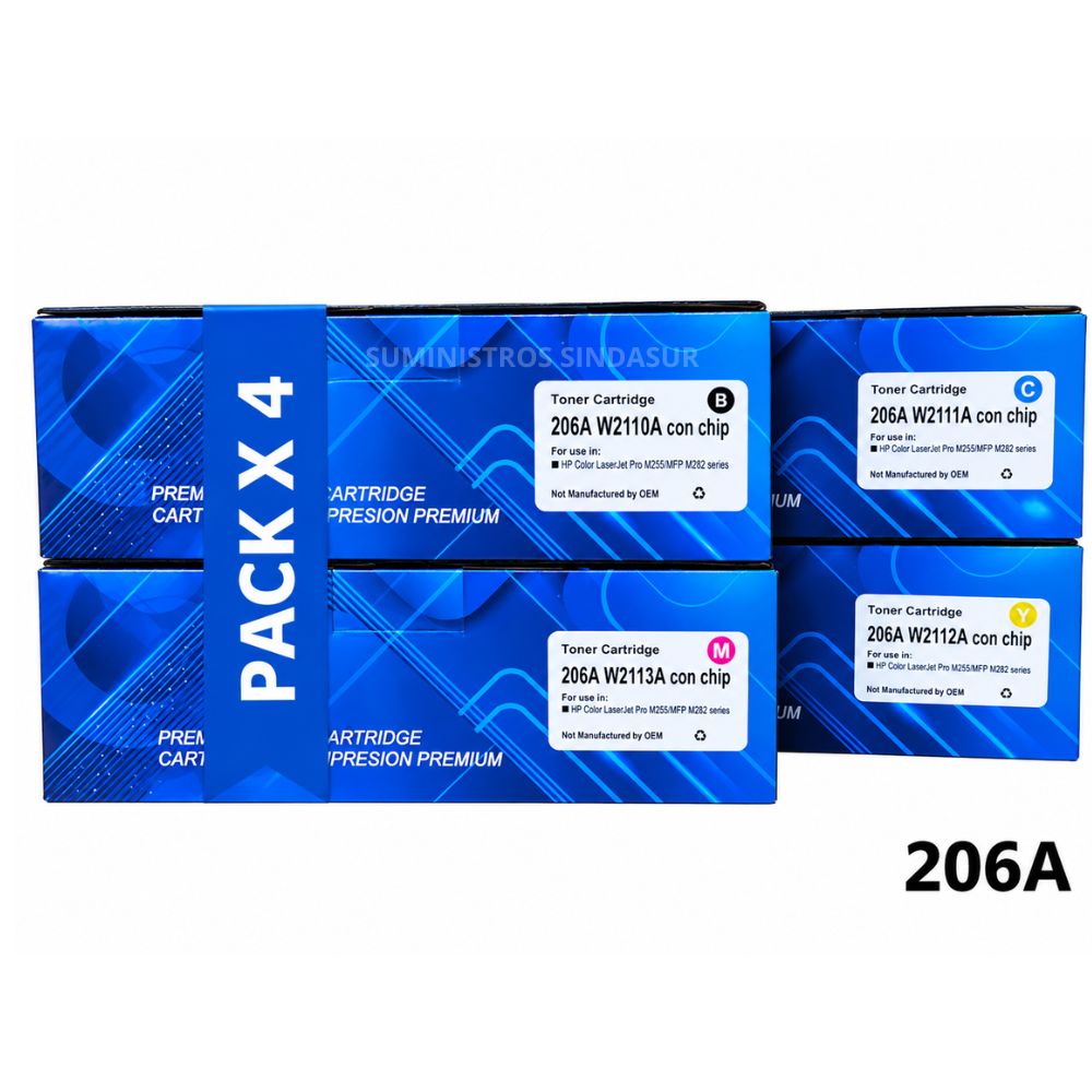 Tóner Compatible HP 206A Genérico Juego de 4 Colores