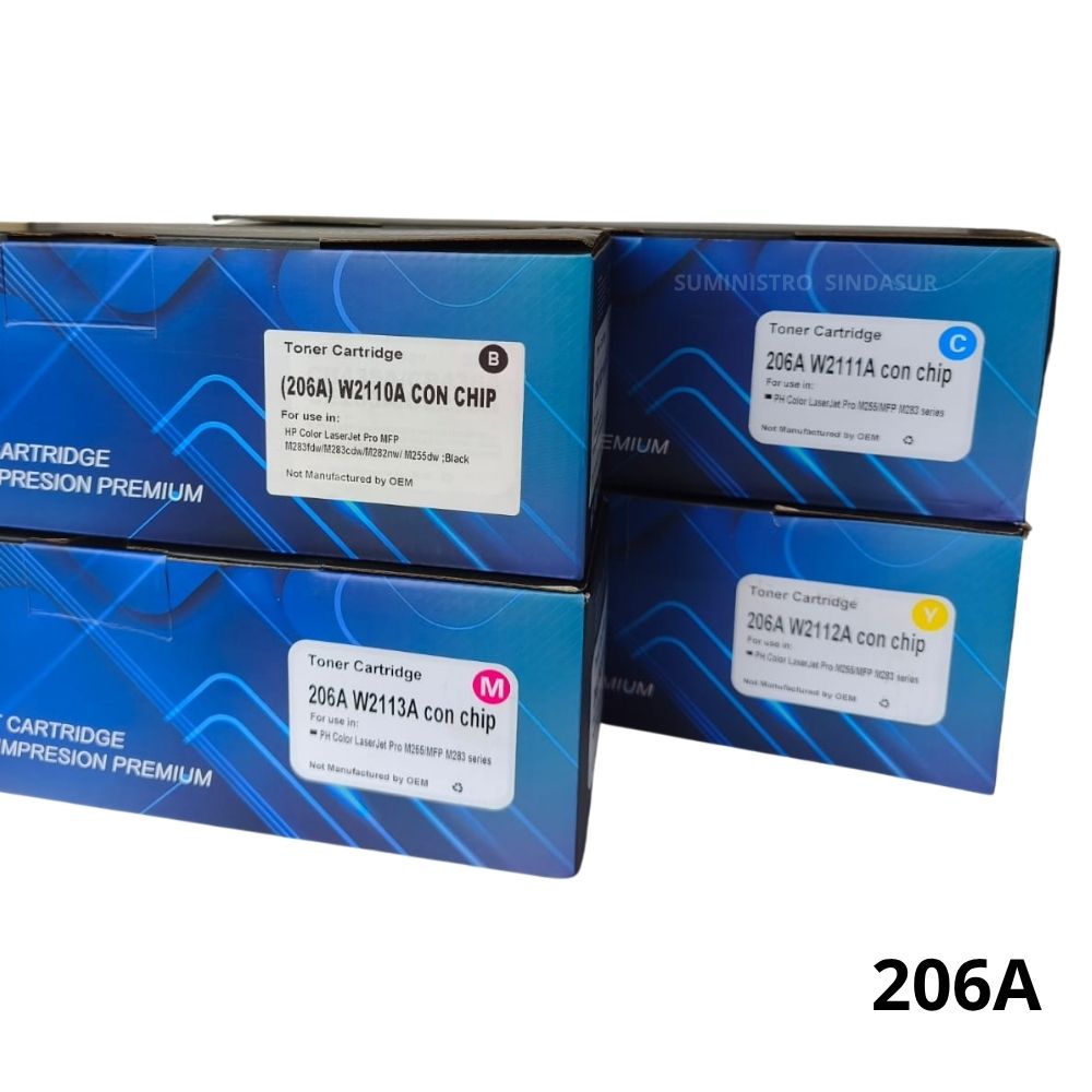 TONER 206A COMPATIBLE KIT DE 4 COLORES GENERICO