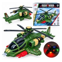 Juguete De Avion Militar Luces Y Sonido Realista Giratorio