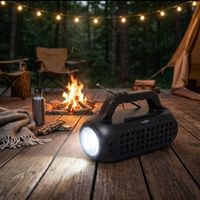 Linterna Parlante Solar Recargable Bluetooth Radio FM con Soporte para Celular