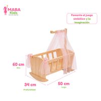 Cuna Mecedora  de Madera Pino color natural