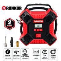 Inflador Compresor de Aire RANKOR RAC16001 12V 160PSI 35L min