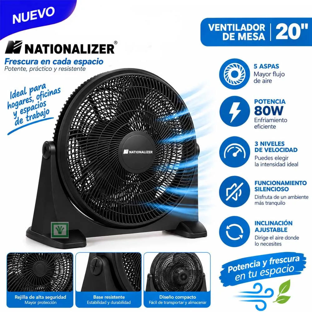 Ventilador de Piso Nationalizer NN-KYT50 80W Negro