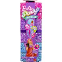 MUÑECA BARBIE PARTY GLAM ROJA CON SORPRESAS