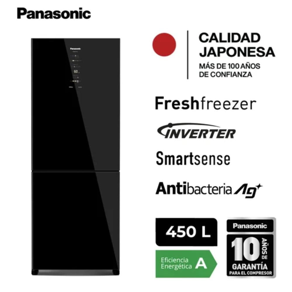 Refrigeradora Panasonic 450L NR-BB65GVFBD Inverter con Prime FresH y AI ECONAVI