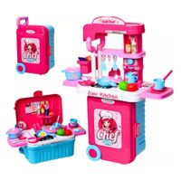 Juguete Maleta De Cocina Para Niñas 3 En 1 Con Luz Y Sonido