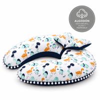 Almohada de Lactancia Premium  Uso 6 en 1  Color: Dinosaurio  reverso Azul marino