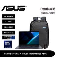 ASUS EXPERTBOOK B5 16 WQXGA IPS INTEL CORE ULTRA 7 255H 32GB 1TB W11 PRO