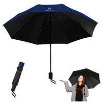 Sombrilla Plegable de Mano o Paraguas con Protección UV color Azul