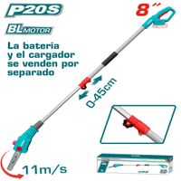 SIERRA PODADORA TELESCOPICA 20V BL MOTOR 8 PULGADAS LONG 2M INDUSTRIAL